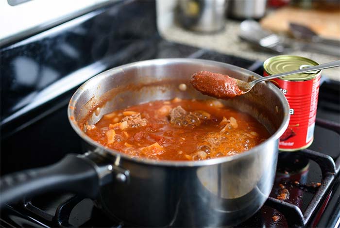 رسپی غذا قوام آوردن سس گوجه