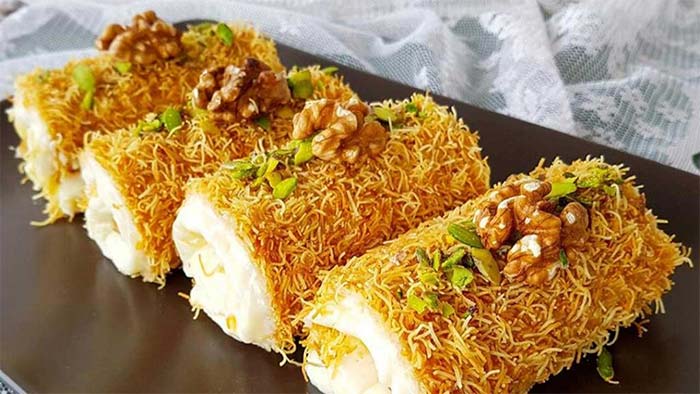 رسپی غذا اقلوا کادایف پنیری (کونفه) با فر